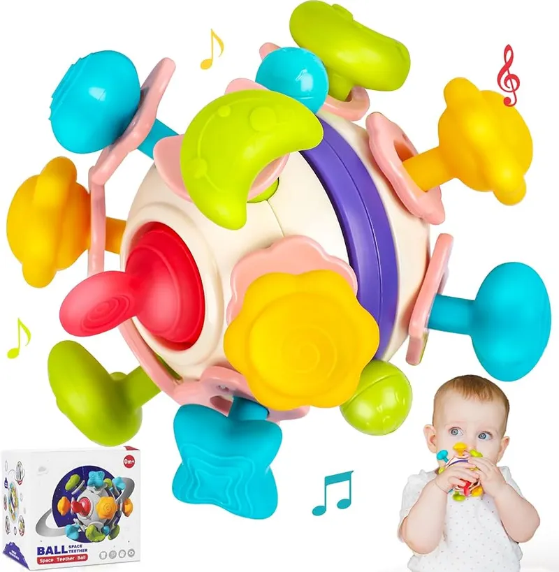 🪐 Space Teether Toy – لعبة تعليمية ومهدئة للأسنان للبيبي 👶